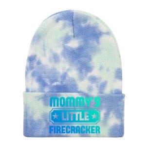 Mommys Little Firecracker Funny Mothers Day Funny Gift Gift Tie Dye 12in Knit Beanie