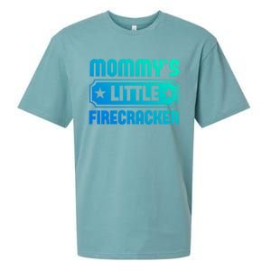 Mommys Little Firecracker Funny Mothers Day Funny Gift Gift Sueded Cloud Jersey T-Shirt