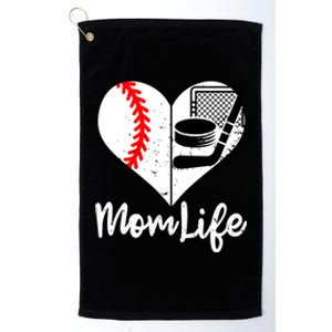 Mom Life Funny Baseball Hockey Mom Gift Platinum Collection Golf Towel