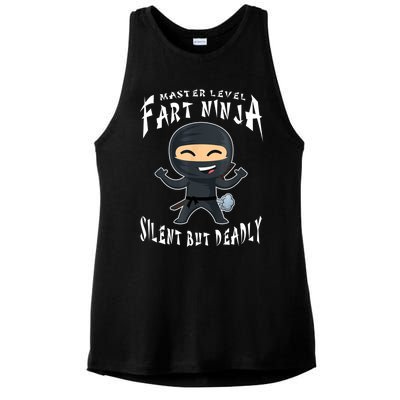 Master Level Fart Ninja Silent But Deadly Funny & Sarcastic Ladies PosiCharge Tri-Blend Wicking Tank