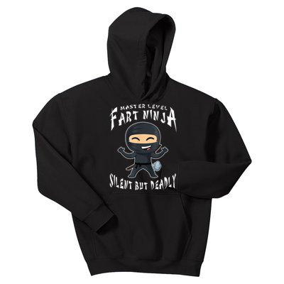 Master Level Fart Ninja Silent But Deadly Funny & Sarcastic Kids Hoodie