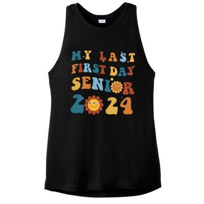 My Last First Day Senior Back To School 2024 1 Ladies PosiCharge Tri-Blend Wicking Tank