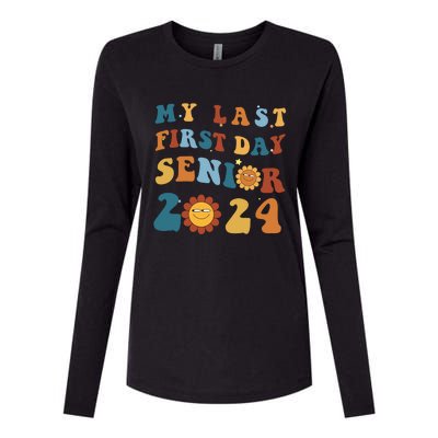 My Last First Day Senior Back To School 2024 1 Womens Cotton Relaxed Long Sleeve T-Shirt