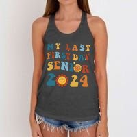 My Last First Day Senior Back To School 2024 1 Women's Knotted Racerback Tank