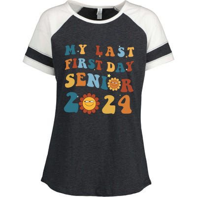 My Last First Day Senior Back To School 2024 1 Enza Ladies Jersey Colorblock Tee