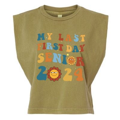 My Last First Day Senior Back To School 2024 1 Garment-Dyed Women's Muscle Tee