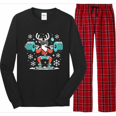 Merry Liftmas Fitness Reindeer Christmas Tank Top Long Sleeve Pajama Set