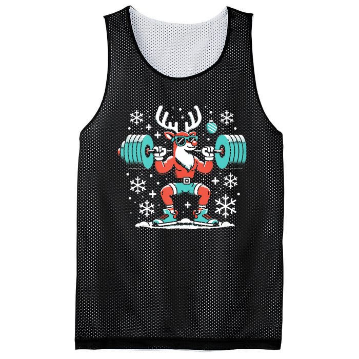 Merry Liftmas Fitness Reindeer Christmas Tank Top Mesh Reversible Basketball Jersey Tank