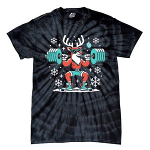 Merry Liftmas Fitness Reindeer Christmas Tank Top Tie-Dye T-Shirt