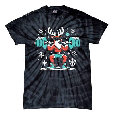 Merry Liftmas Fitness Reindeer Christmas Tank Top Tie-Dye T-Shirt