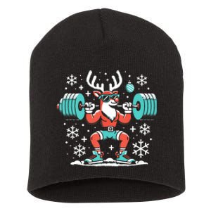 Merry Liftmas Fitness Reindeer Christmas Tank Top Short Acrylic Beanie