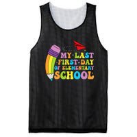 My Last First Day Of Elementary School Back To School Mesh Reversible Basketball Jersey Tank