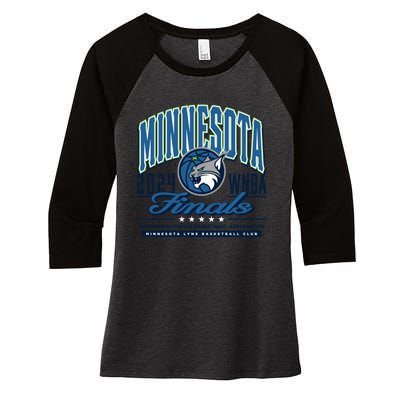 Minnesota Lynx Finals 24 In The Spotlight Women's Tri-Blend 3/4-Sleeve Raglan Shirt