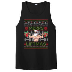 Merry Liftmas Fitness Xmas Santa Ugly Christmas Bodybuilder Cute Gift PosiCharge Competitor Tank