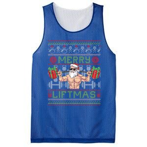 Merry Liftmas Fitness Xmas Santa Ugly Christmas Bodybuilder Cute Gift Mesh Reversible Basketball Jersey Tank