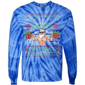 Merry Liftmas Fitness Xmas Santa Ugly Christmas Bodybuilder Cute Gift Tie-Dye Long Sleeve Shirt