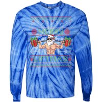 Merry Liftmas Fitness Xmas Santa Ugly Christmas Bodybuilder Cute Gift Tie-Dye Long Sleeve Shirt