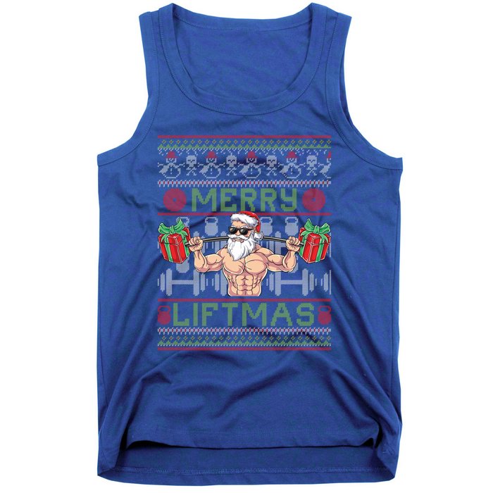 Merry Liftmas Fitness Xmas Santa Ugly Christmas Bodybuilder Cute Gift Tank Top