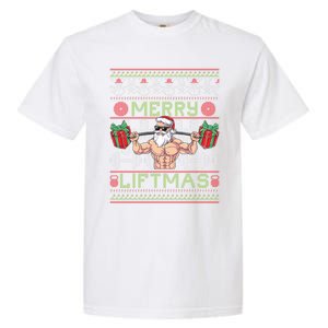 Merry Liftmas Fitness Xmas Santa Ugly Christmas Bodybuilder Cute Gift Garment-Dyed Heavyweight T-Shirt