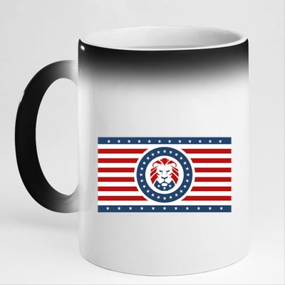 Maga Lion Flag The Patriot Party We The People Gift 11oz Black Color Changing Mug