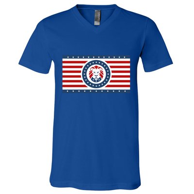 Maga Lion Flag The Patriot Party We The People Gift V-Neck T-Shirt