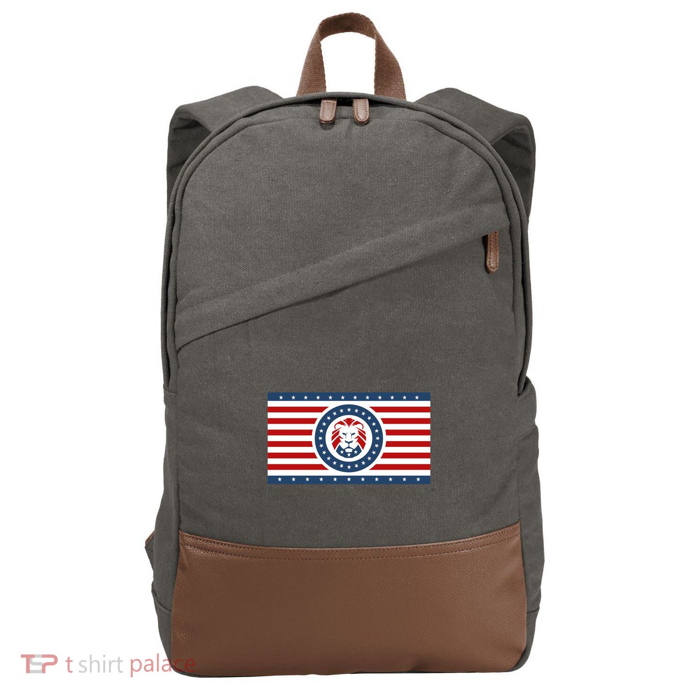 Maga Lion Flag The Patriot Party We The People Gift Cotton Canvas Backpack