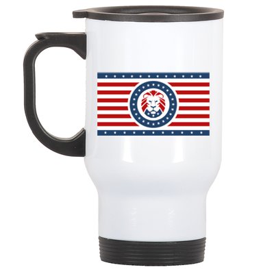 Maga Lion Flag The Patriot Party We The People Gift Stainless Steel Travel Mug