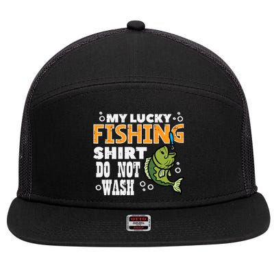 My Lucky Fishing Do Not Wash Funny Fish Angling 7 Panel Mesh Trucker Snapback Hat