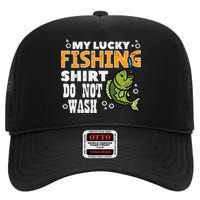 My Lucky Fishing Do Not Wash Funny Fish Angling High Crown Mesh Back Trucker Hat