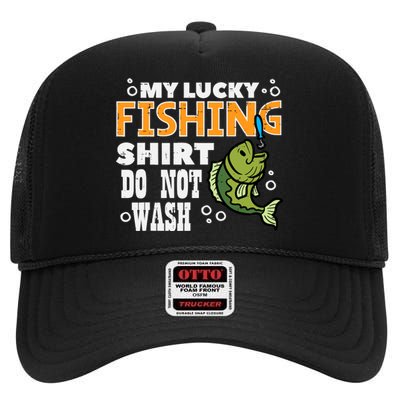 My Lucky Fishing Do Not Wash Funny Fish Angling High Crown Mesh Back Trucker Hat