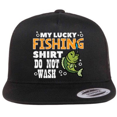 My Lucky Fishing Do Not Wash Funny Fish Angling Flat Bill Trucker Hat