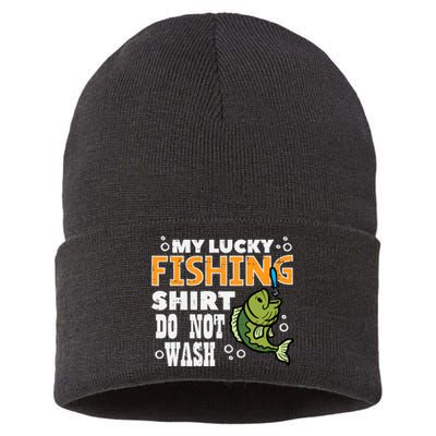 My Lucky Fishing Do Not Wash Funny Fish Angling Sustainable Knit Beanie