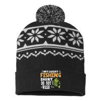 My Lucky Fishing Do Not Wash Funny Fish Angling USA-Made Snowflake Beanie