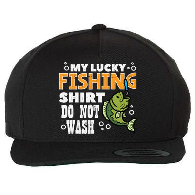 My Lucky Fishing Do Not Wash Funny Fish Angling Wool Snapback Cap