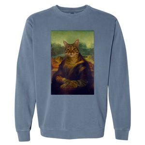 Meowing Lisa Funny Cat Cat Art Cat Lover Cat Owner Garment-Dyed Sweatshirt