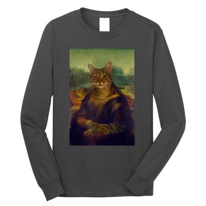 Meowing Lisa Funny Cat Cat Art Cat Lover Cat Owner Long Sleeve Shirt