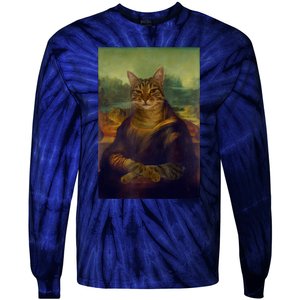 Meowing Lisa Funny Cat Cat Art Cat Lover Cat Owner Tie-Dye Long Sleeve Shirt