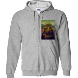 Meowing Lisa Funny Cat Cat Art Cat Lover Cat Owner Full Zip Hoodie