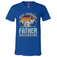 Most Legendeery Father Ever Deer Hunting Hunter FatherS Day Great Gift V-Neck T-Shirt