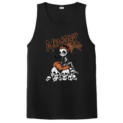 Monster Lover Fun Skeleton Ghoul Cute Vintage Halloween PosiCharge Competitor Tank