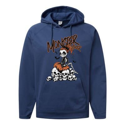 Monster Lover Fun Skeleton Ghoul Cute Vintage Halloween Performance Fleece Hoodie