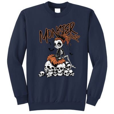 Monster Lover Fun Skeleton Ghoul Cute Vintage Halloween Sweatshirt