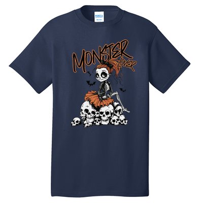 Monster Lover Fun Skeleton Ghoul Cute Vintage Halloween Tall T-Shirt