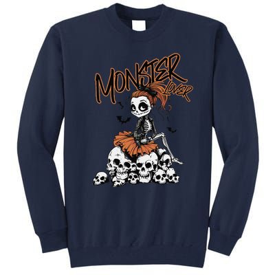 Monster Lover Fun Skeleton Ghoul Cute Vintage Halloween Tall Sweatshirt