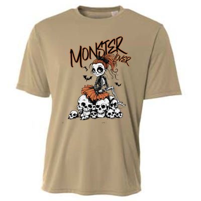 Monster Lover Fun Skeleton Ghoul Cute Vintage Halloween Cooling Performance Crew T-Shirt