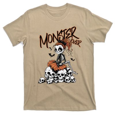 Monster Lover Fun Skeleton Ghoul Cute Vintage Halloween T-Shirt