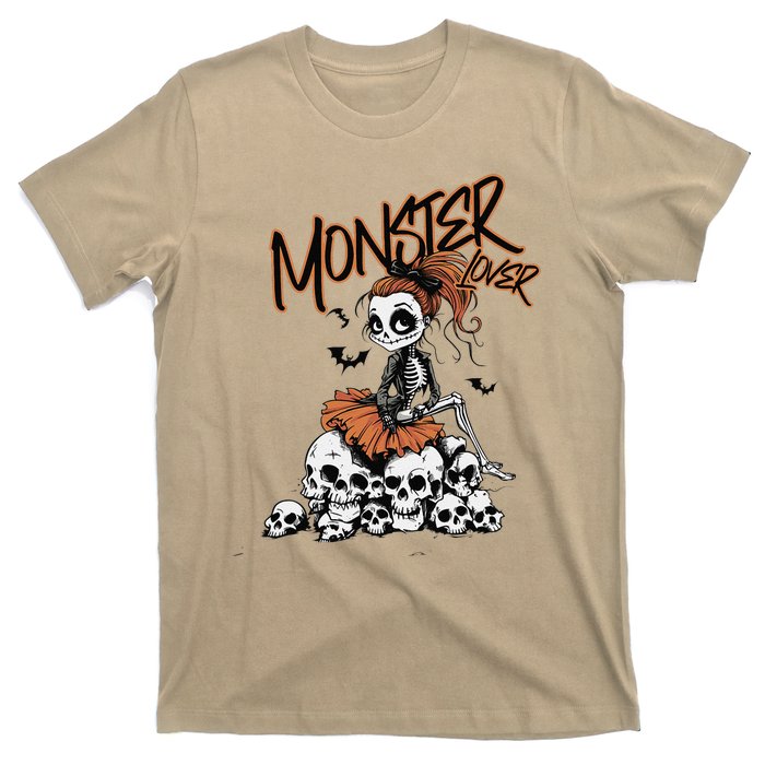 Monster Lover Fun Skeleton Ghoul Cute Vintage Halloween T-Shirt