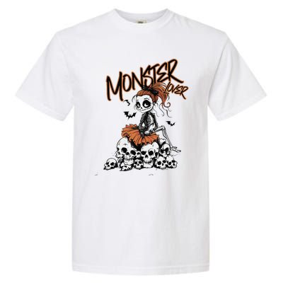 Monster Lover Fun Skeleton Ghoul Cute Vintage Halloween Garment-Dyed Heavyweight T-Shirt