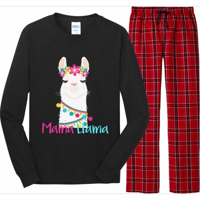 Mama Llama Funny Mother's Day Women Mom Birthday Long Sleeve Pajama Set