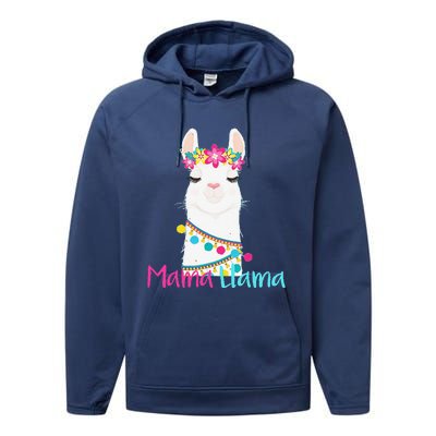 Mama Llama Funny Mother's Day Women Mom Birthday Performance Fleece Hoodie